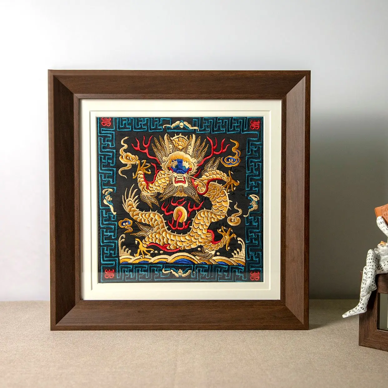 Chinese-Style Dragon Pattern Embroidered Patch Decorative Painting