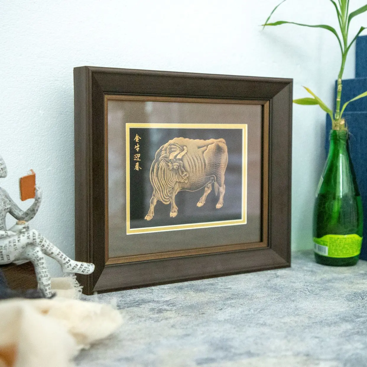 Golden Ox Welcomes Spring Pure Gold Decorative Painting